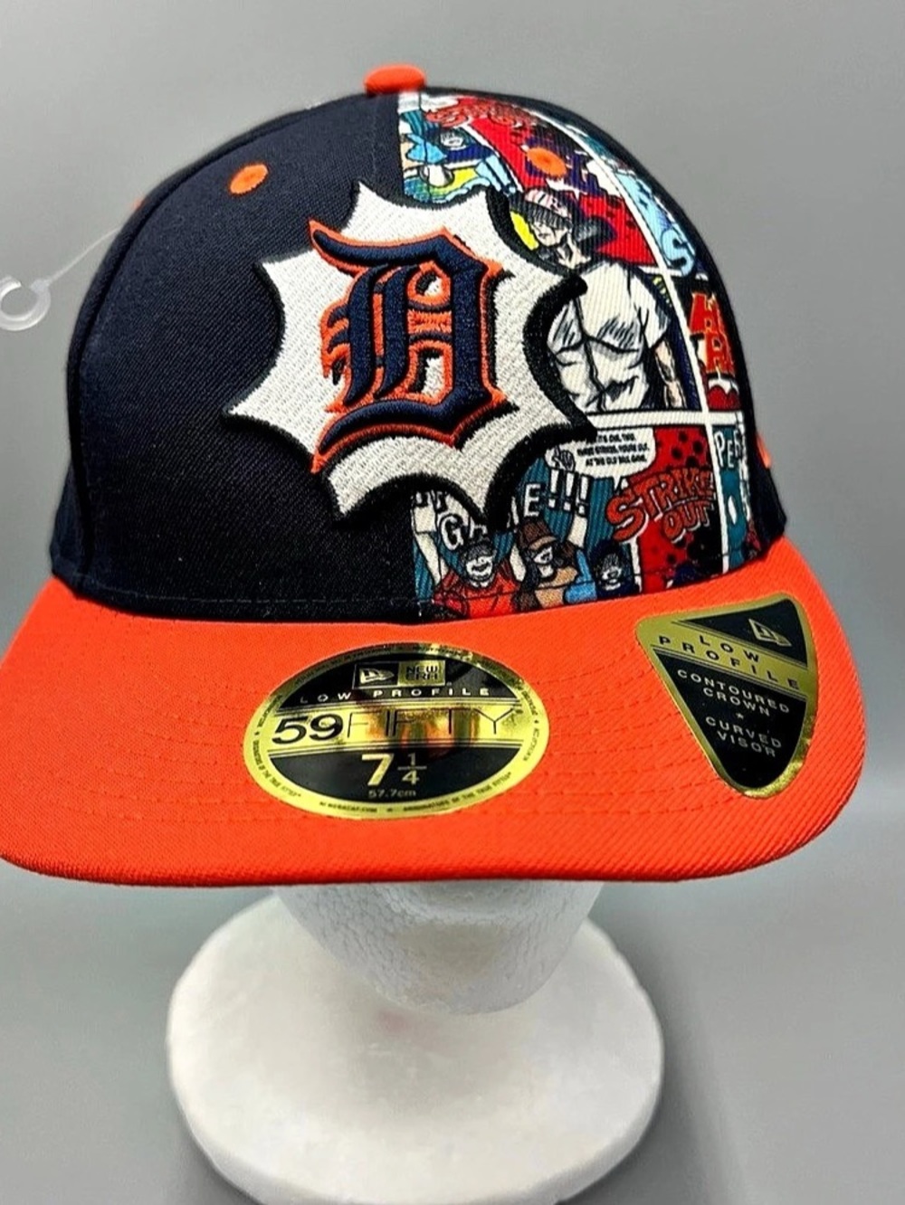 New Era 59fifty Diamond Hero Edition Detroit Tigers Hat, Comic Book Cap, 7 1/4 - Picture 2 of 10